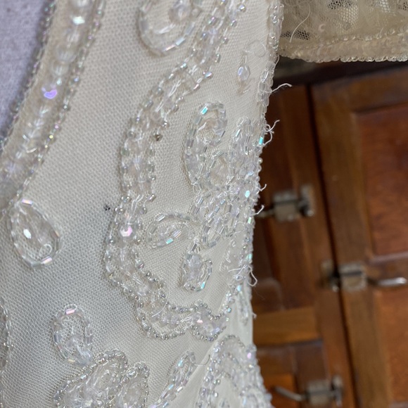 PIZARRO NIGHTS BEADED OFF WHITE GOWN DRESS EVENING 8 - Picture 6 of 8